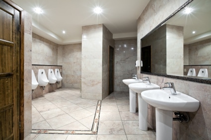 Interior of a luxury public restroom