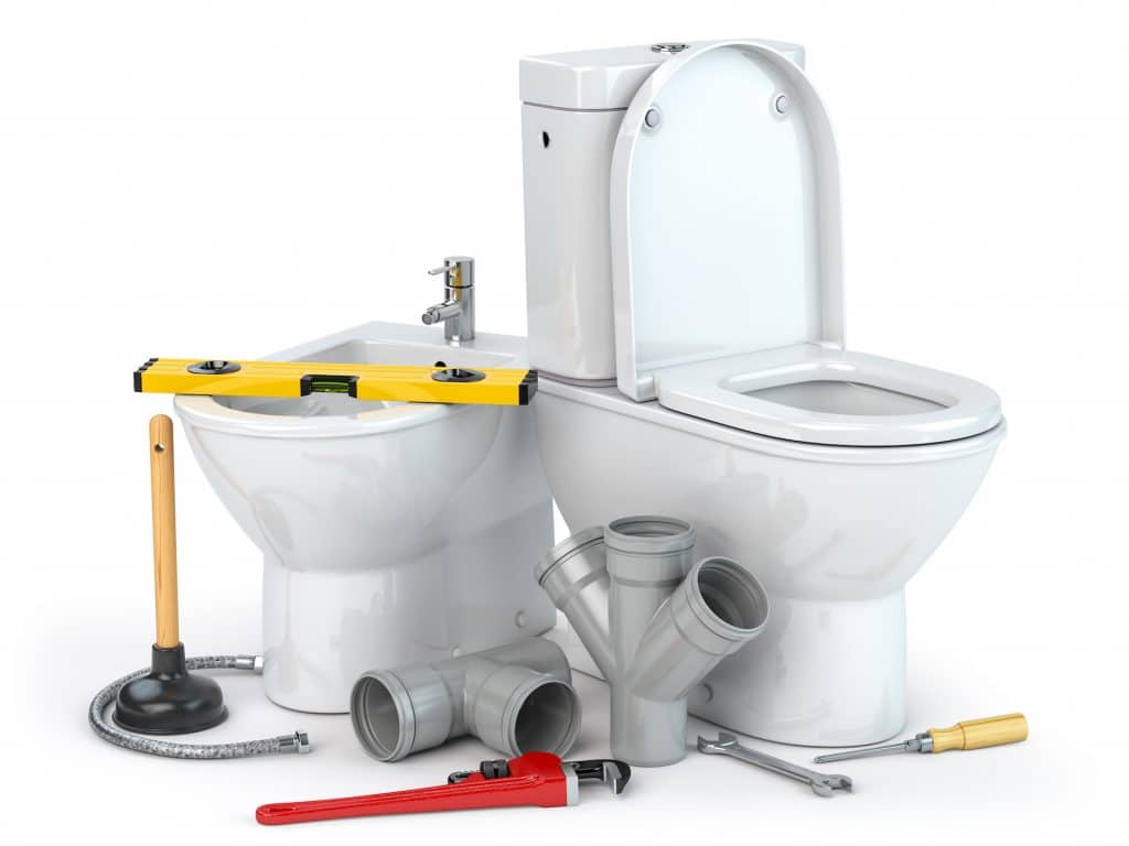 photo of plumbing supplies and toilets