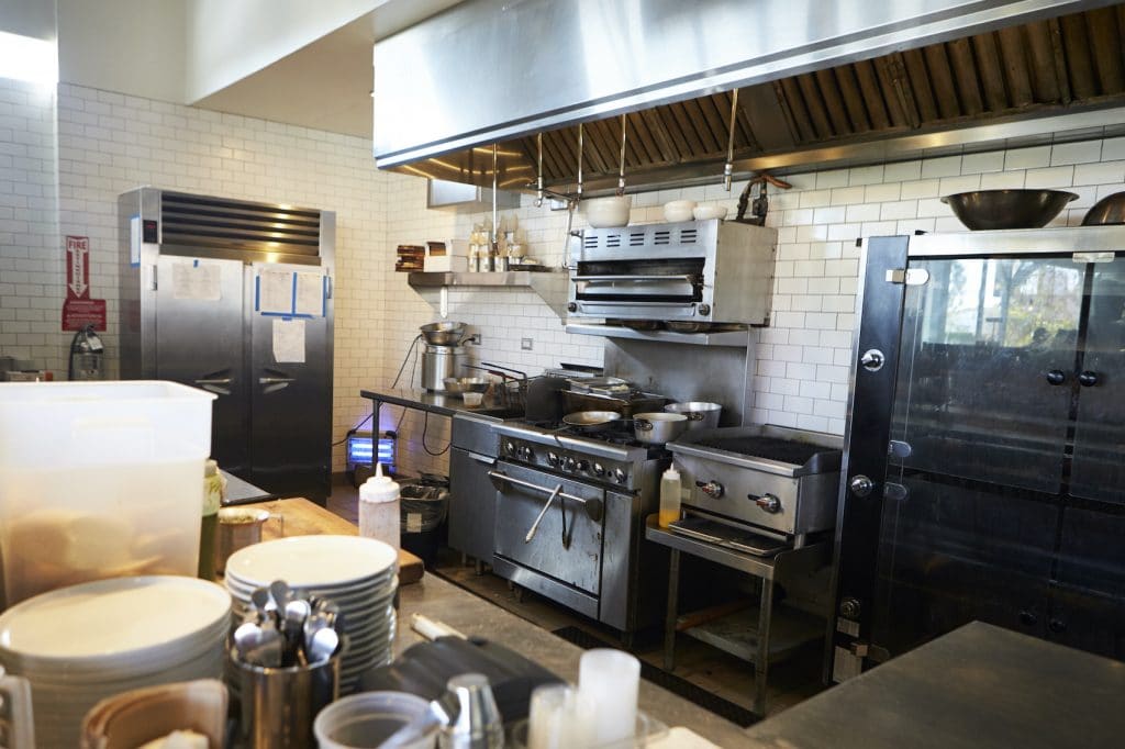 Empty Kitchen In Restaurant