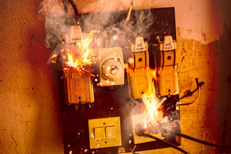 The electrical safety box had short circuit that cause Electrical Fires.
