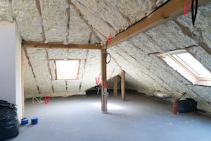 roof insulation in the attic