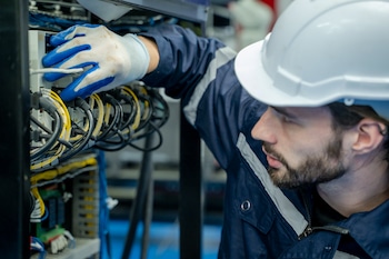 electrician working on Professional Installation and Maintenance of electrical panel upgrade