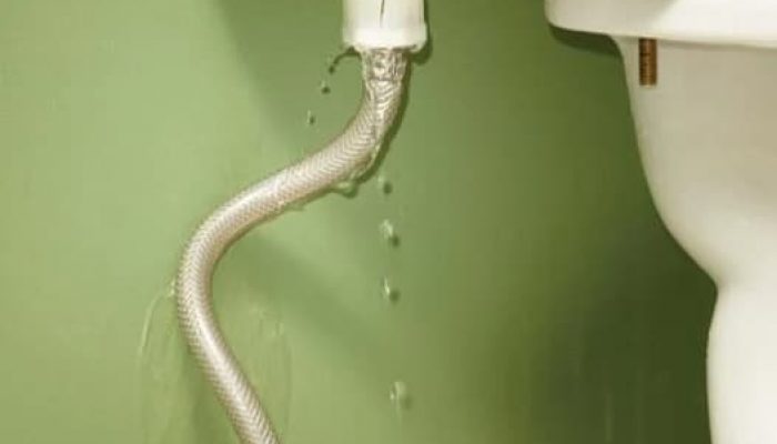 Leaking toilet pipe